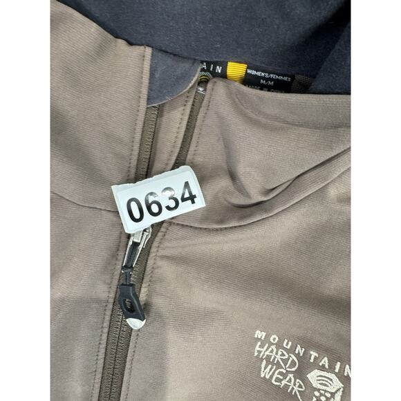 Mountain Hard Wear Women Sz Medium Brown Full Zip Jacket Mock Neck Nylon Stretch - Picture 15 of 15